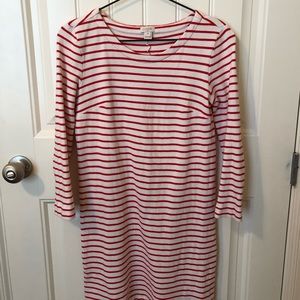 J. Crew Red and White Stripe Dress